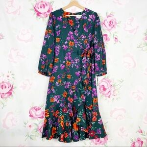 NEW Calvin Klein Floral Print Faux Wrap Dress